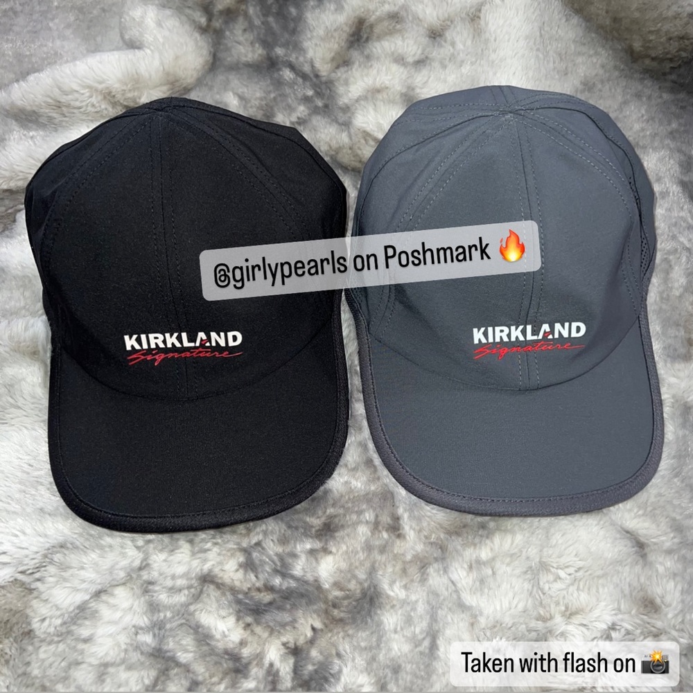 Kirkland Signature Unisex Logo Hat 2 Hats Black & Gray NEW